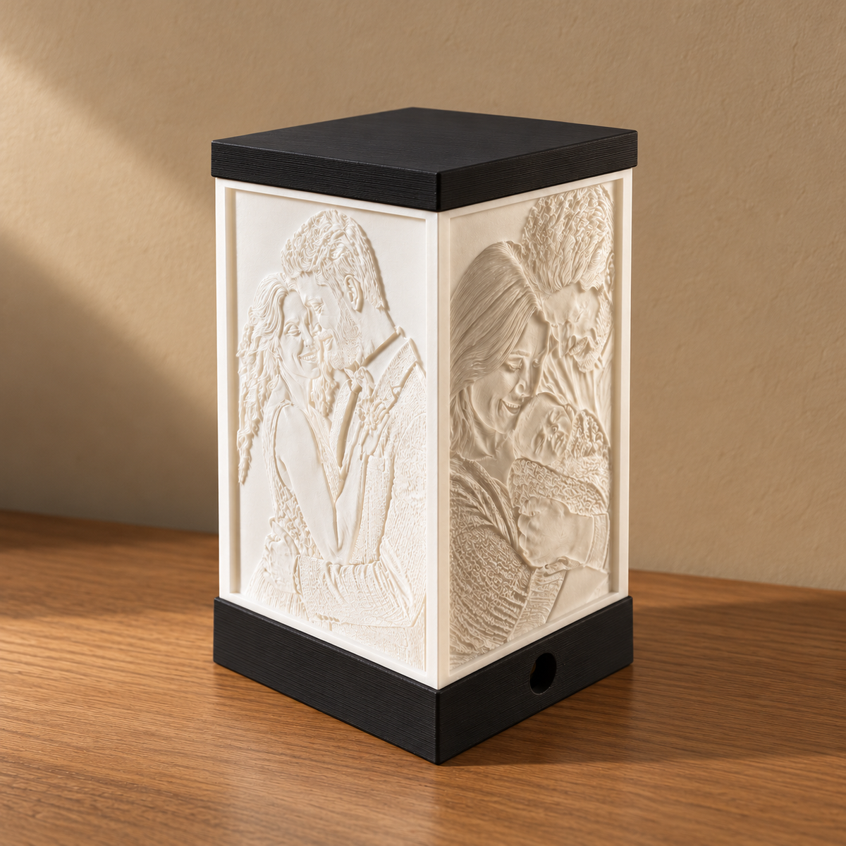 ArtLight Foto-Würfel ausgeschaltet, Fotos als feines Relief sichtbar